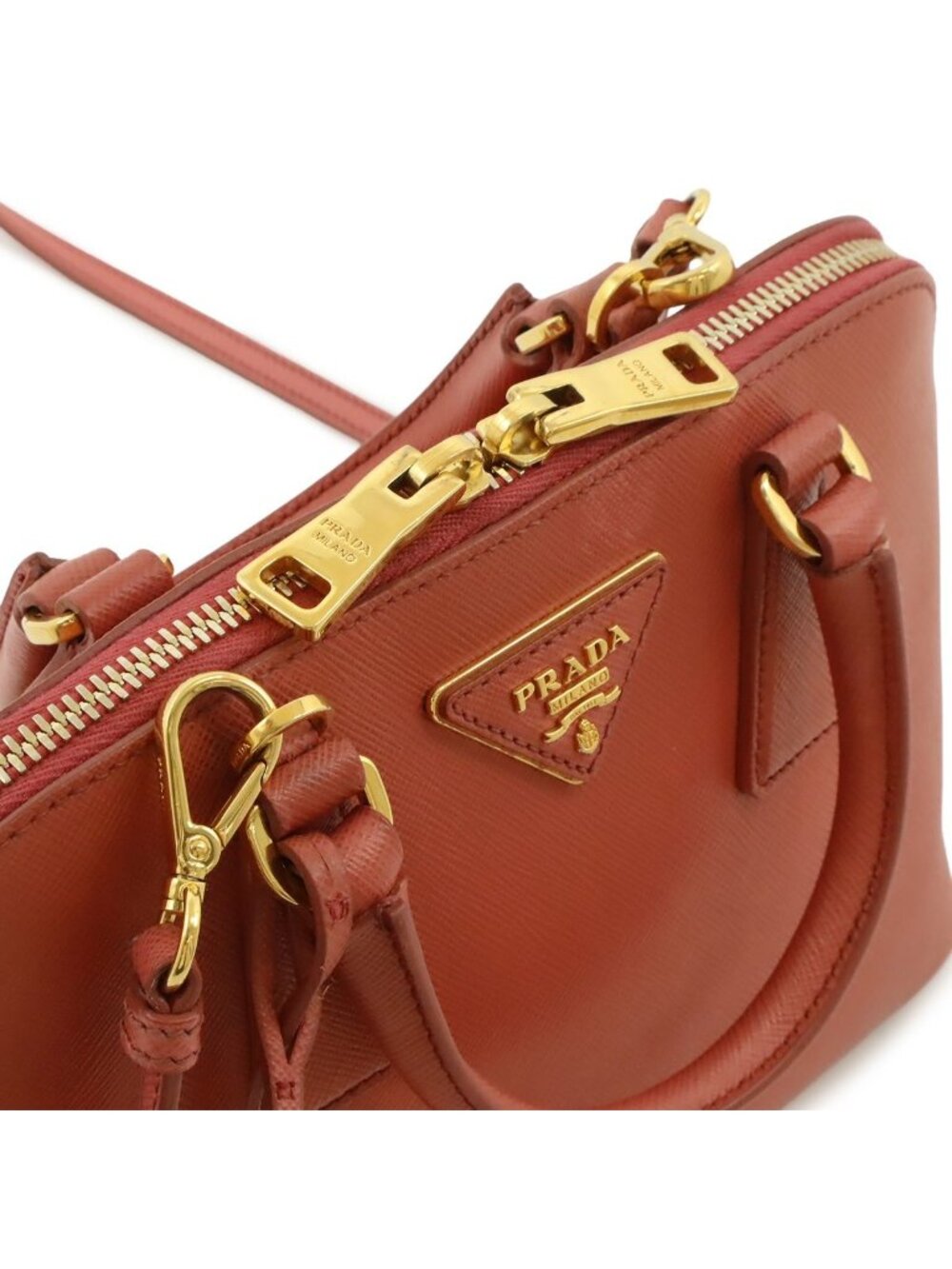 Prada Promenade Mini Bag 2-Way Crossbody Saffiano Leather Pink Gold - Picture 6 of 9